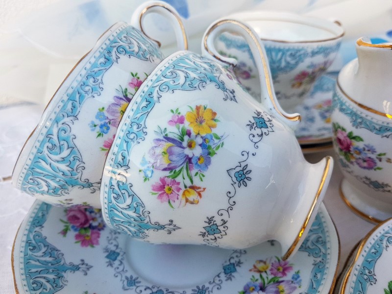 Salisbury vintage china tea set to hire from the Vintage Teacup Queen. 