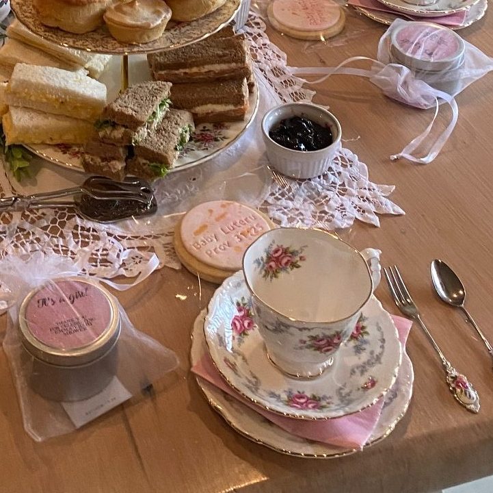 Vintage china for baby shower