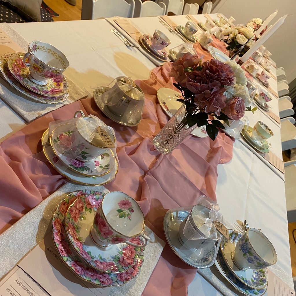 hire vintage teacups for high tea