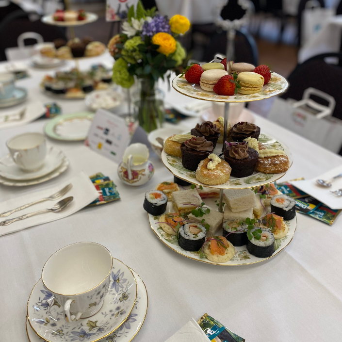 charity fundraiser high tea table