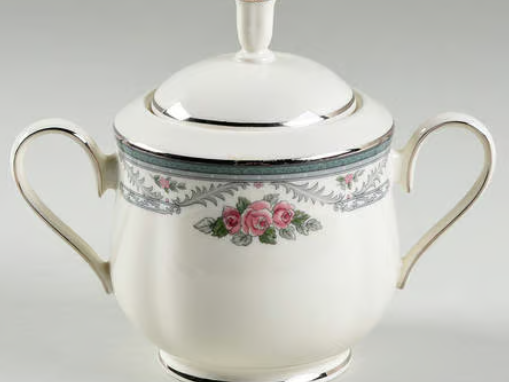 Lenox Country Romance china sugar bowl for high tea