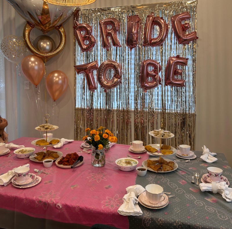Bridal shower high tea party decor